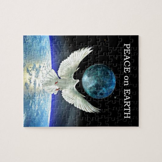 Taube des Friedens über den Planeten Erde Puzzle (Horizontal)