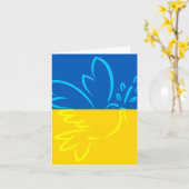 Taube des Friedens: Ukraine Harmony Grußkarte Karte (Gelbe Blume)