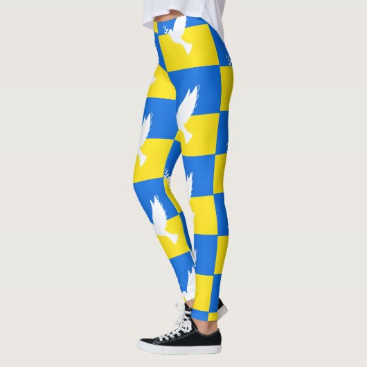 Taube des Friedens - ukrainische Flagge - Frieden Leggings (Links)