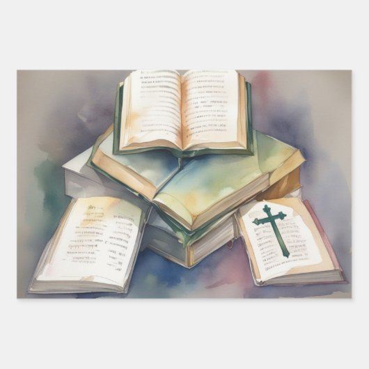 Taube des Friedens und Cross Grace Geschenkpapier Set (Vorderseite 3)