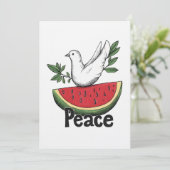 Taube des Friedens und Wassermelone | س ل ا م و ب  Einladung (Stehend Vorderseite)