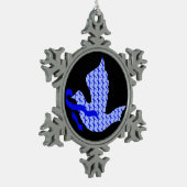 Taube des Hoffnungs-blauen Bandes - Darmkrebs Schneeflocken Zinn-Ornament (Links)