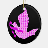 Taube des Hoffnungs-Rosa-Bandes - Brustkrebs Keramikornament (Links)