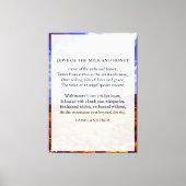 Taube des Milk and Honey Gedicht von Pamela Storch Leinwanddruck (Vorderseite)