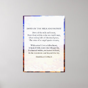 Taube des Milk and Honey Gedicht von Pamela Storch Leinwanddruck