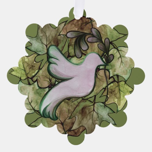 Taube des Weltfriedens und Hoffnung für den Weltfr Ornament Karte (Vorderseite)