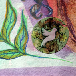 Taube des Weltfriedens und Hoffnung für den Weltfr Runder Aufkleber