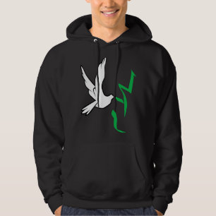 Taube, die das Wort Salam Frieden in der arabische Hoodie