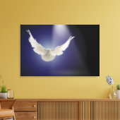 Taube durch Lichtstrahl Leinwanddruck (Insitu (Wohnzimmer))