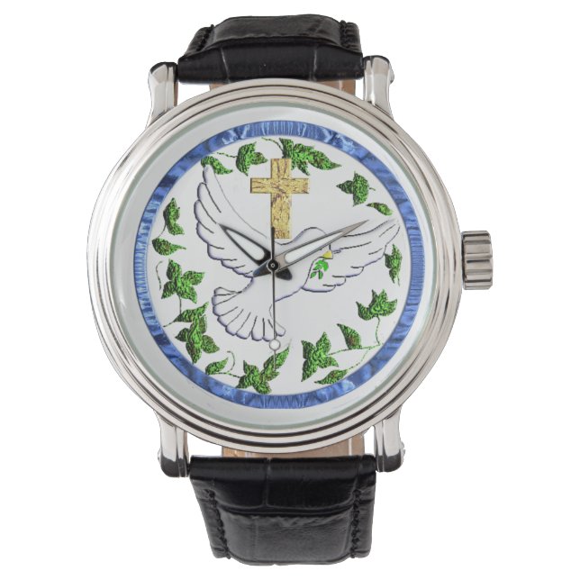 Taube Friedensware Armbanduhr (Vorderseite)