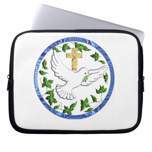 Taube Friedensware Laptopschutzhülle (Vorderseite)