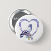 Taube im Herzen Button (Vorne & Hinten)
