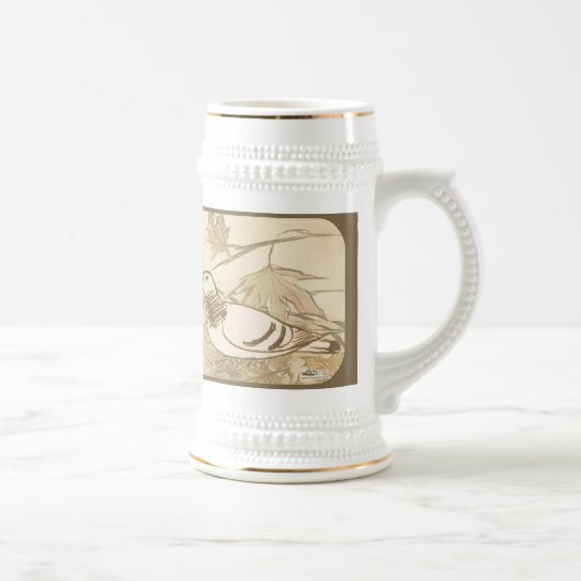 Taube im Wald Bierglas (Rechts)