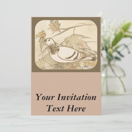 Taube im Wald Einladung (Stehend Vorderseite)