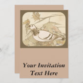 Taube im Wald Einladung (Vorne/Hinten)