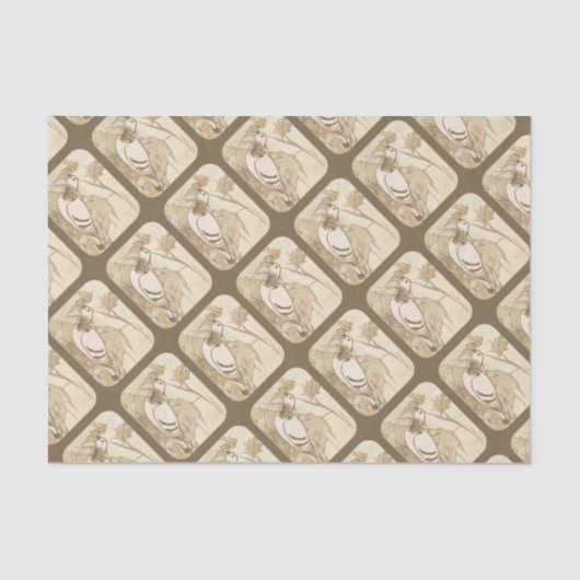 Taube im Wald Seidenpapier (Vorderseite)