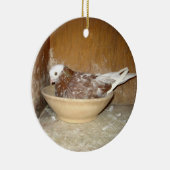 Taube in ihrer Nest-Schüssel-Verzierung Keramikornament (Rechts)