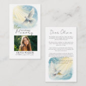 Taube in Sunlight Memorial Beerdigung Gebetskarte Begleitkarte (Vorne/Hinten)