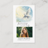 Taube in Sunlight Memorial Beerdigung Gebetskarte Begleitkarte (Vorderseite)