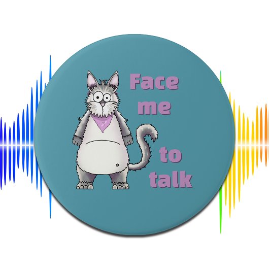 Taube Katze Daisy Gehörverlust-Bewusstsein Persona Button
