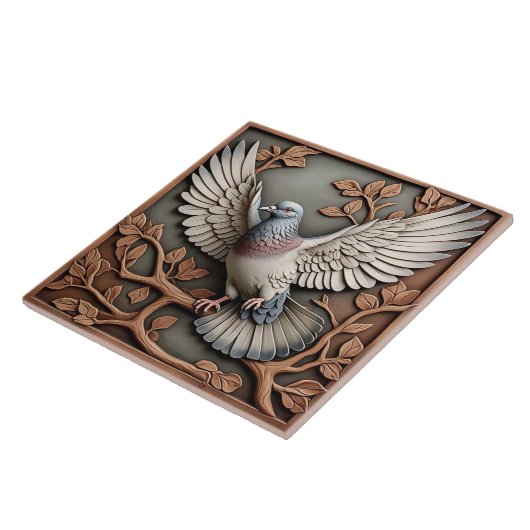 Taube - Keramik Fliese (Seite)