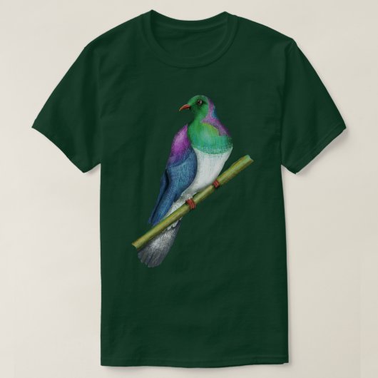 Taube Kereru Neuseeländischer Vogel T-Shirt (Design vorne)