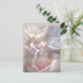 Taube/Kreuz/Rose Postkarte (Stehend Vorderseite)
