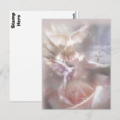 Taube/Kreuz/Rose Postkarte (Vorne/Hinten)