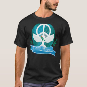 Taube Liebe Frieden Gegenwart Liebe statt Reden T-Shirt