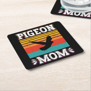 Taube Mama Bird Fly Animal Niedlich Pigeon Birds R Rechteckiger Pappuntersetzer