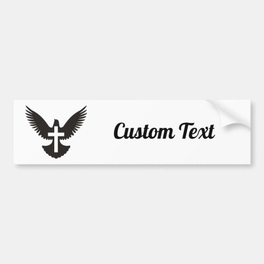 Taube mit Cross-Autoaufkleber Autoaufkleber (Vorne)