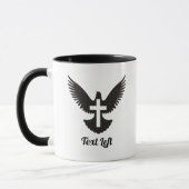 Taube mit Cross-Coffee-Tasse Tasse (Links)