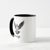 Taube mit Cross-Coffee-Tasse Tasse (Vorderseite Links)