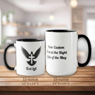 Taube mit Cross-Coffee-Tasse Tasse