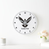 Taube mit Cross Large Clock Große Wanduhr (Zuhause)