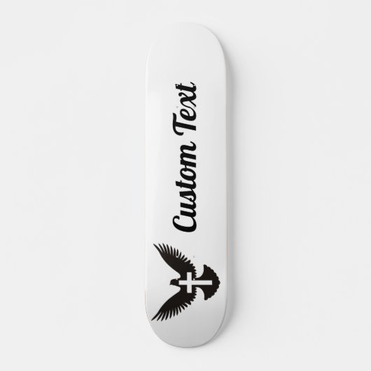 Taube mit Cross Skateboard Deck (Vorne)