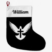 Taube mit Cross Small Weihnachten Strumpf Großer Weihnachtsstrumpf (Vorderseite)