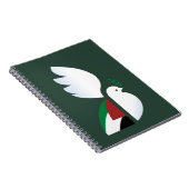 Taube mit der palästinensischen Flagge Notizblock (Rechte Seite)