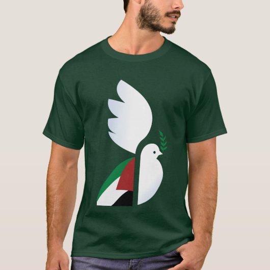 Taube mit der palästinensischen Flagge T-Shirt (Vorderseite)