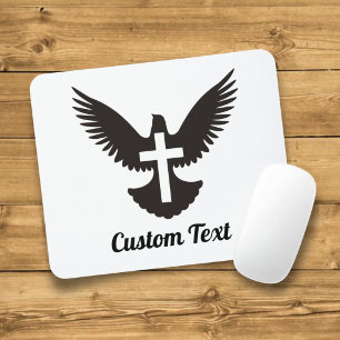 Taube mit Kreuz-Mauspad Mousepad