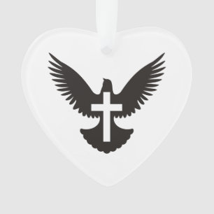 Taube mit Kreuzverzierung Ornament