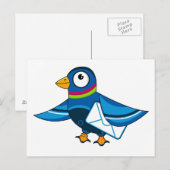 Taube mit Mail Envelope POstcard Postkarte (Vorne/Hinten)