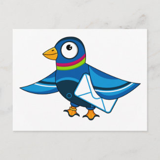 Taube mit Mail Envelope POstcard Postkarte