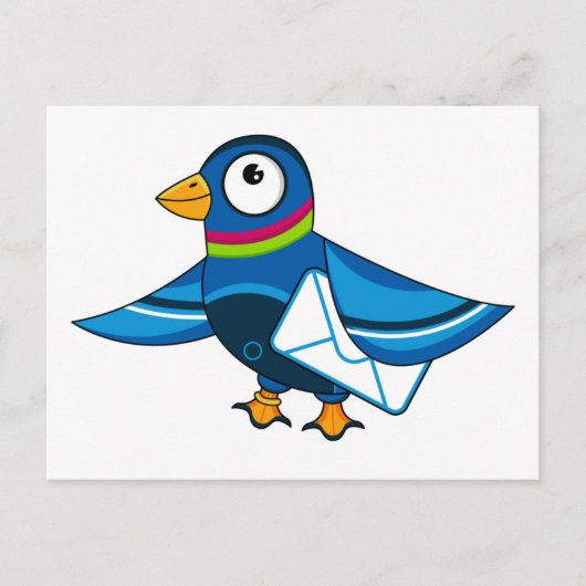 Taube mit Mail Envelope POstcard Postkarte (Vorderseite)