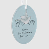 Taube mit Niederlassungen, Blau, erste Kommunion Ornament (Vorderseite)