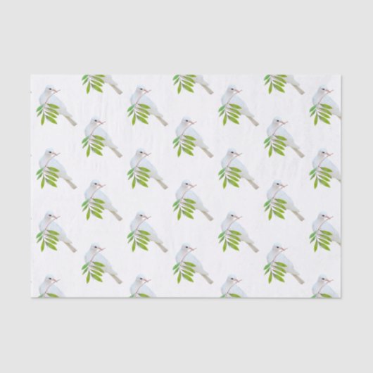 Taube mit Olive Branch Tissue Seidenpapier (Vorderseite)