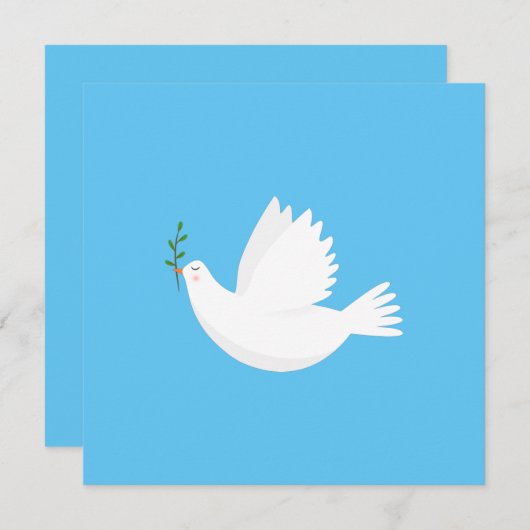Taube mit Olivenzweig Einladung (Vorne/Hinten)