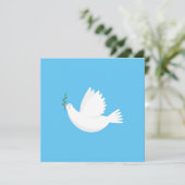 Taube mit Olivenzweig Einladung (Stehend Vorderseite)