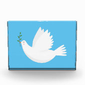 Taube mit Olivenzweig Fotoblock (Vorderseite)