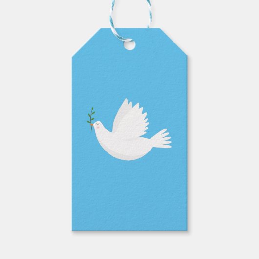 Taube mit Olivenzweig Geschenkanhänger (Vorderseite)